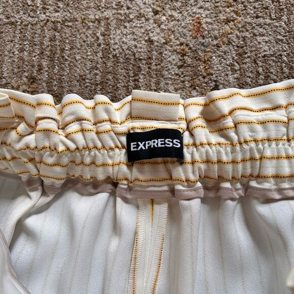 Express yellow Striped Wide Leg Pants - Picture 4 of 9